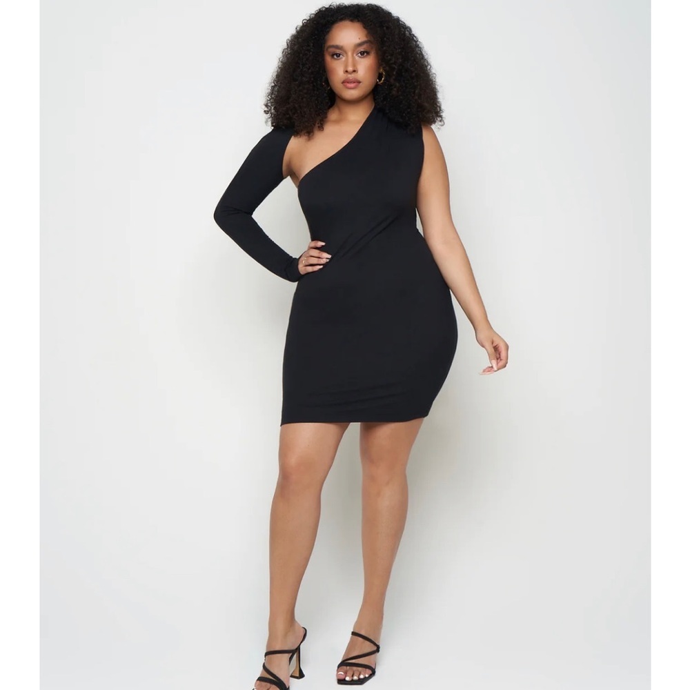 NWT S by Serena Ava One Sleeve Mini Dress in Black size xs